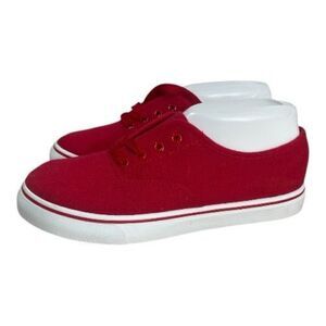 Women Red Canvas Sneakers Size 7 Low Top Lace-Up Closure Casual Shoes Navig8